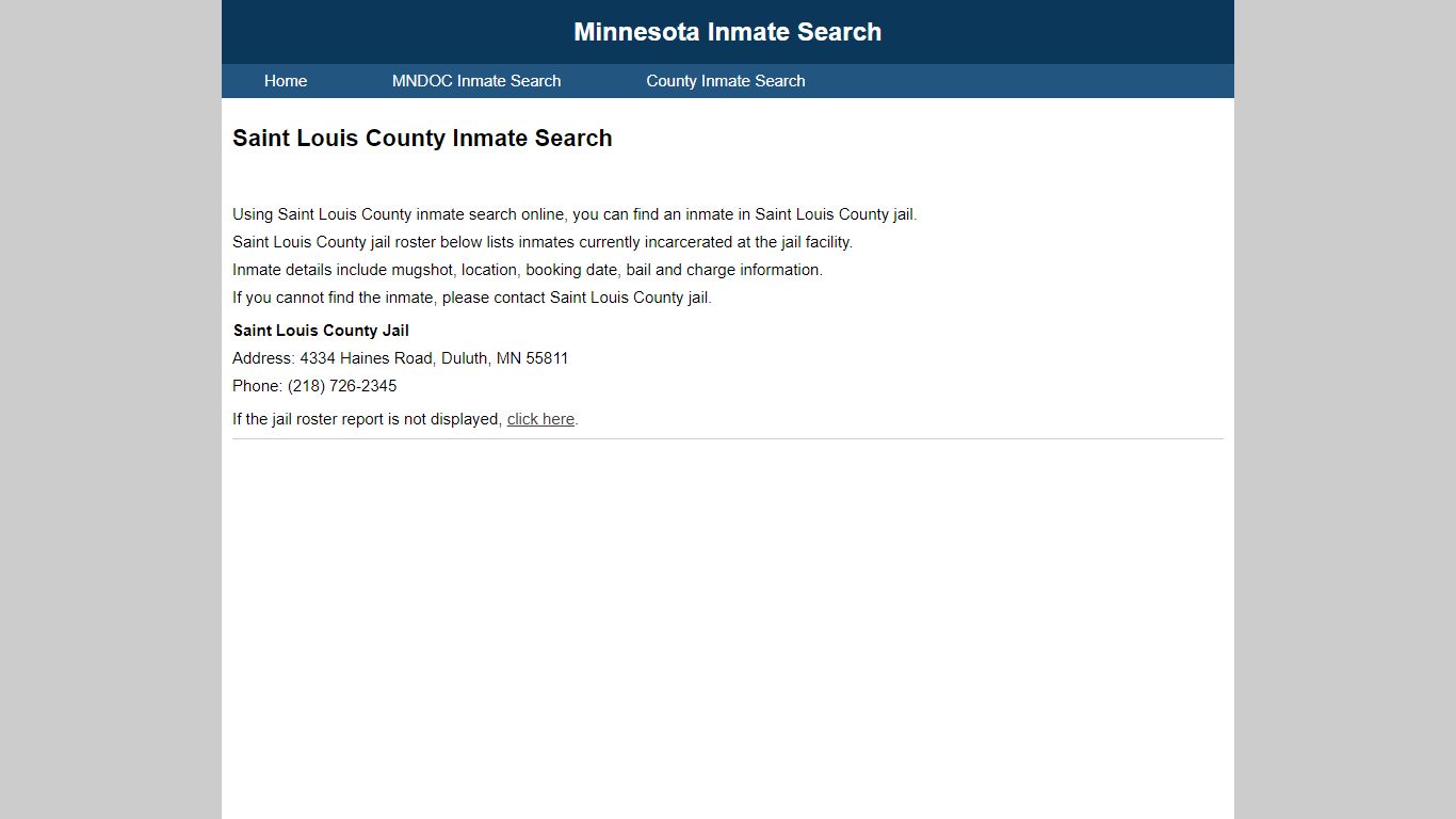 Saint Louis County Inmate Search